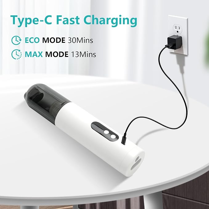 Mini Car Vacuum, 5 in 1 Cordless Handheld Vacuum Cleaner 16800Pa Suction Power - Image 4