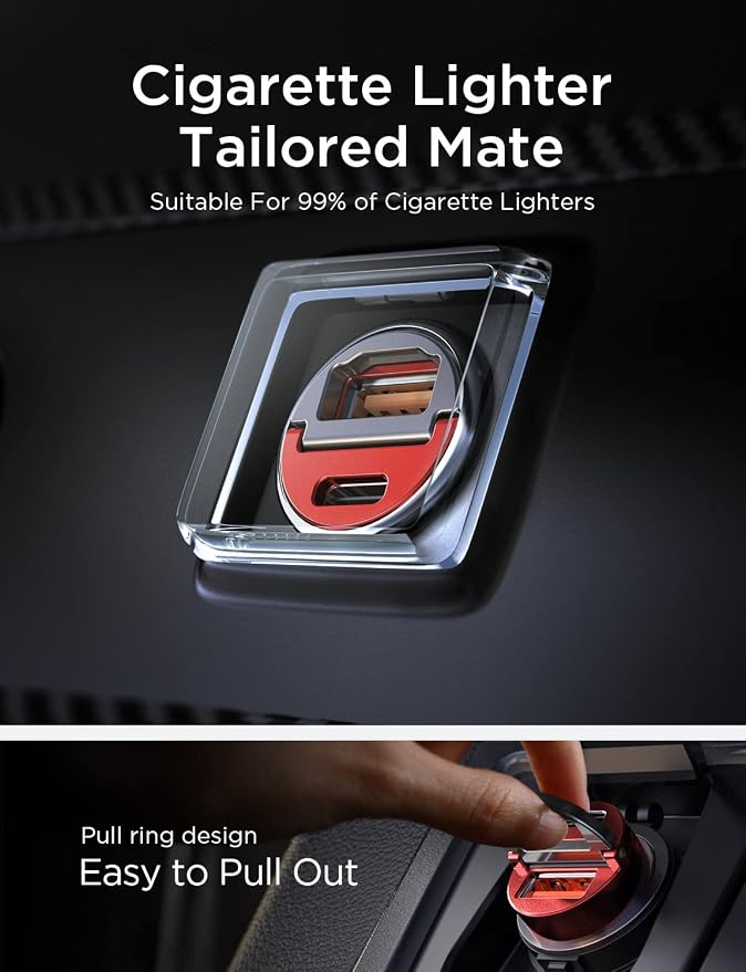 AINOPE 90W Super Fast Car Charger, Invisible USB C 45W Car Charger Fast - Image 6