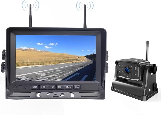 Magnetic Wireless RV Backup Camera System: 7" HD 1080P DVR Monitor by ZEROXCLUB