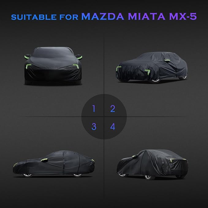 Car Cover Custom Fit for Mazda Miata MX-5 1989-2025, 6 Layers Truck Cover - Image 7