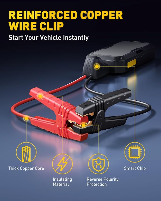 AUXITO Car Battery Jump Starter: 5000A Portable Jump Starter Up to 8.5L Gas and - Image 4
