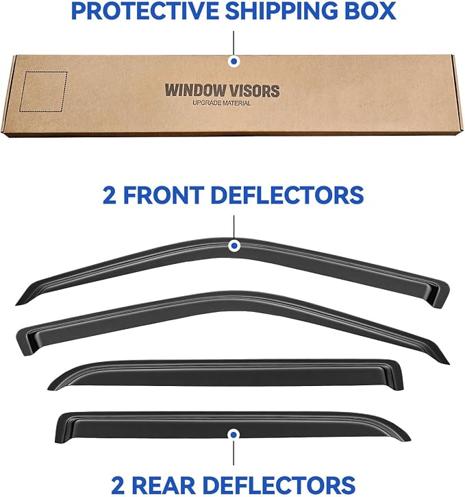 Window Visors Rain Guards for 2001 2002 2003 Ford F150 SuperCrew Cab, - Image 6
