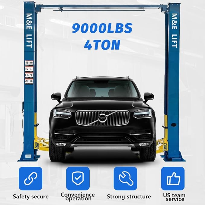ME 9000lbs 110v 2 Post Lift Max. Lifting Height 74.8" 2 Post Car Lift Auto Lift - Image 7