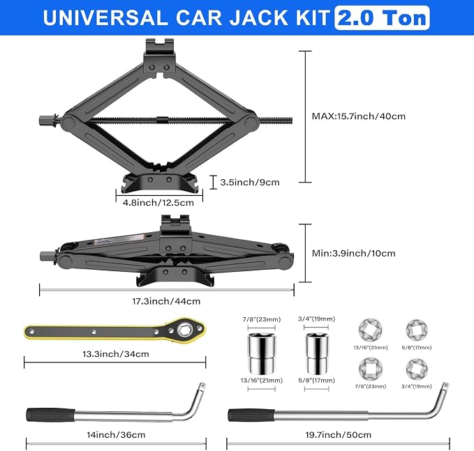 Scissor Jack - 2 Ton Car Emergency Kit - Image 2
