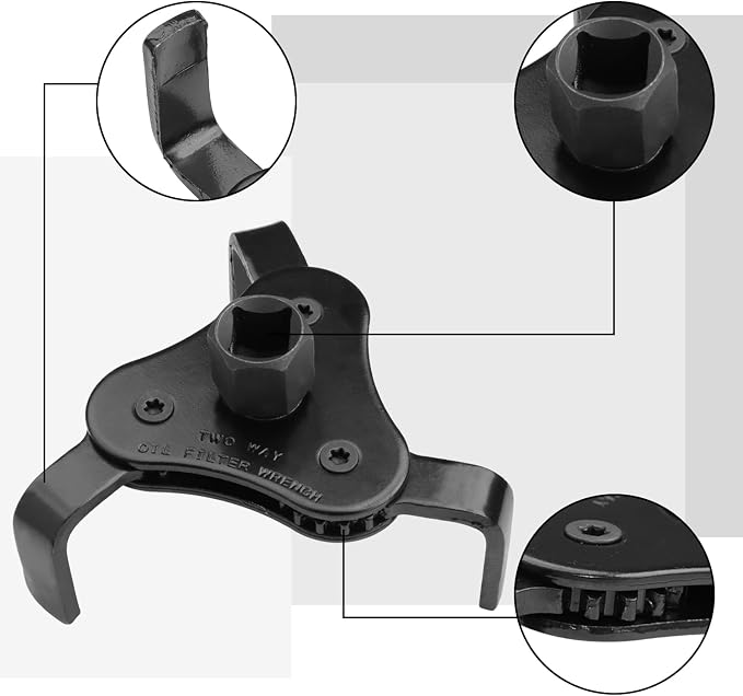 Universal Adjustable Oil Filter Wrench, Carbon Steel, 1/2 & 3/8 Inch Square - Image 2