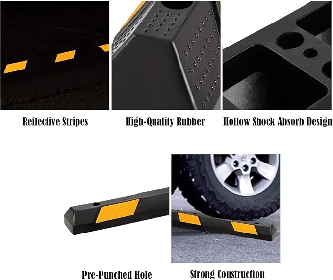 Goplus Parking Block, 72” Rubber Parking Bumpers - Image 6