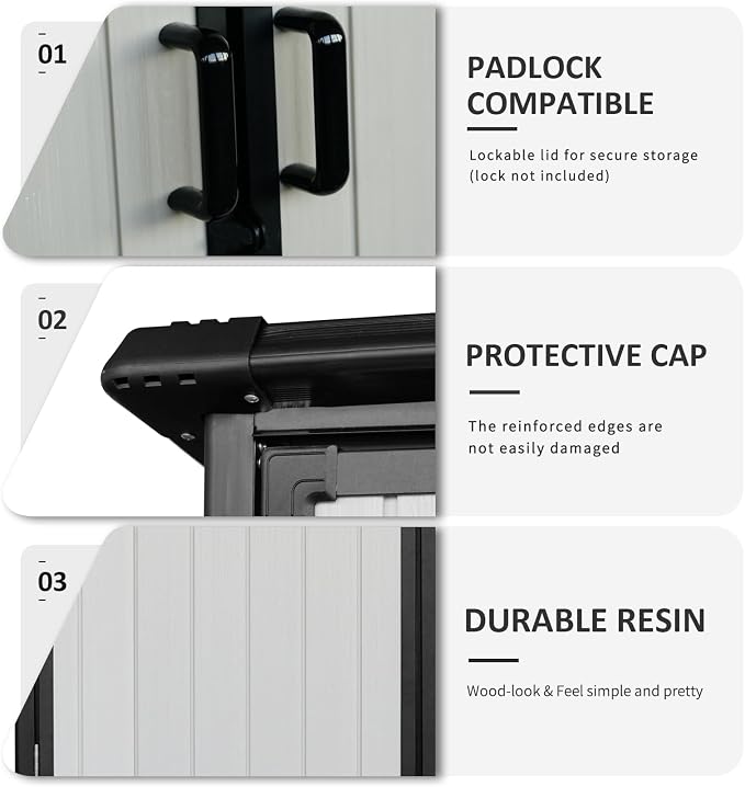 c Outdoor Storage Shed Waterproof Resin Cabinet Heavy Duty Metal Sheds - Image 4