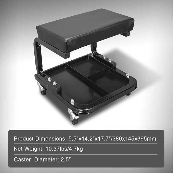 Torin ATR6300B Rolling Creeper Garage/Shop Seat: Padded Mechanic Stool - Image 5