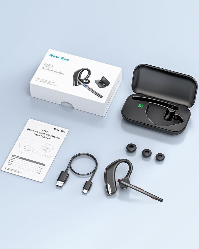 New bee Bluetooth Headset, Wireless Bluetooth Earpiece - Image 8
