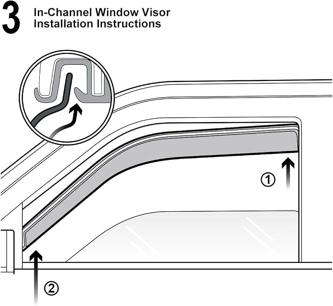2pcs Compatible With 93-11 Ranger In Channel Style Sun Rain Guard Durable Side - Image 5