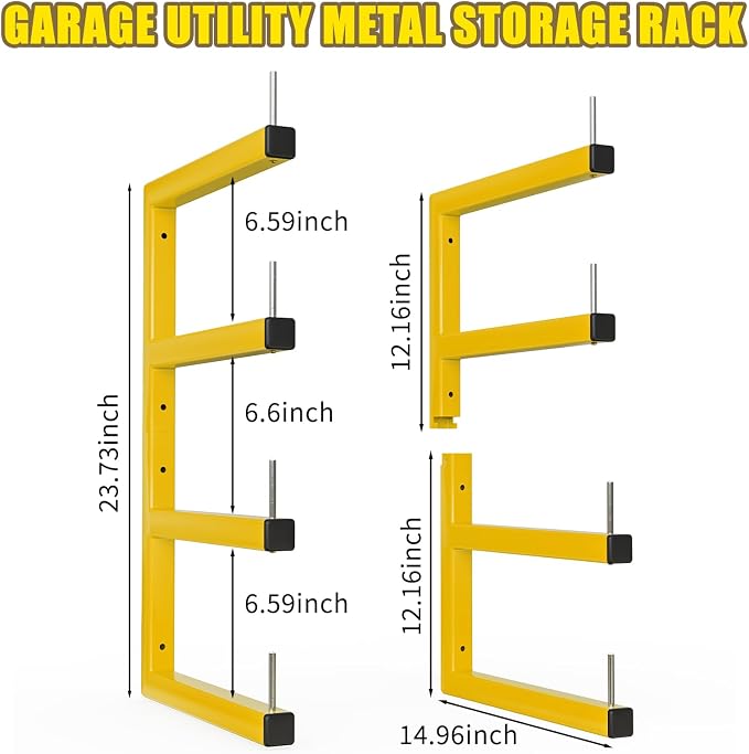 2-Pack Lumber Storage Rack, Wood Storage Racks Wall Mount, Heavy Duty Garage - Image 3