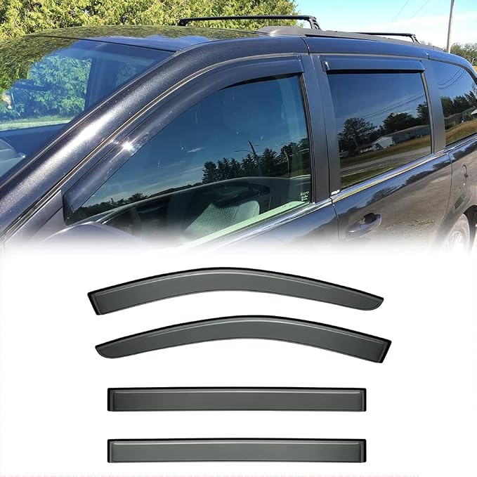 94251 Side Wind Vent Deflector Set, Dark Smoke Window Visors fit - Image 2