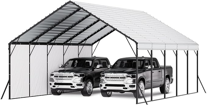 VEVOR 20x24 ft Heavy Duty Metal Carport, Outdoor Car Shelter by VEVOR