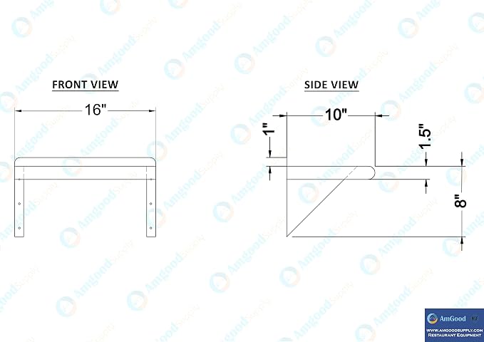 AmGood 10" X 16" Stainless Steel Wall Shelf | Metal Shelving | Garage, Utility - Image 5