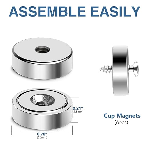 MIKEDE 6 Pack Strong Magnets, 30lbs Neodymium Heavy Duty Magnets, Round Strong - Image 4