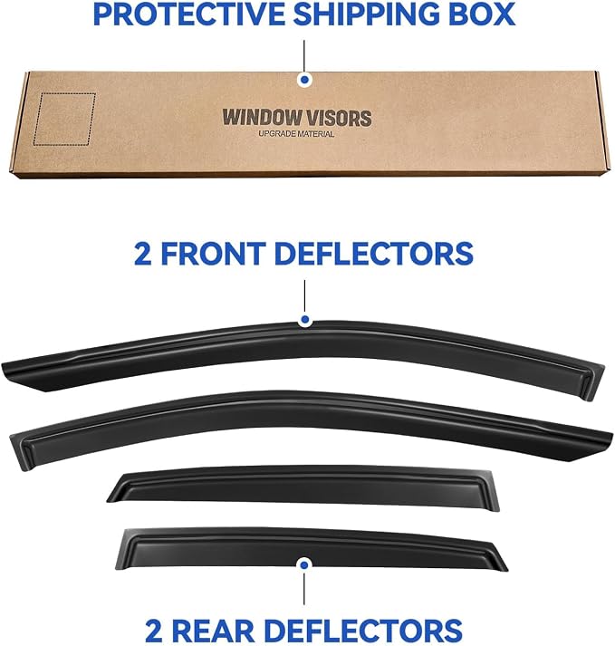 Window Visors Rain Guards for 2018-2023 Hyundai Kona, Out-Channel Window Vent - Image 6