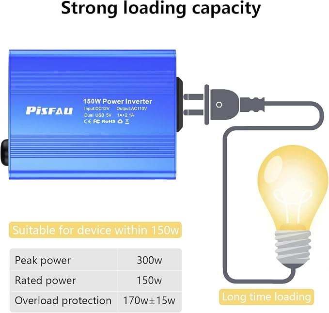 150W Car Power Inverter DC 12V to 110V AC Converter - Image 5