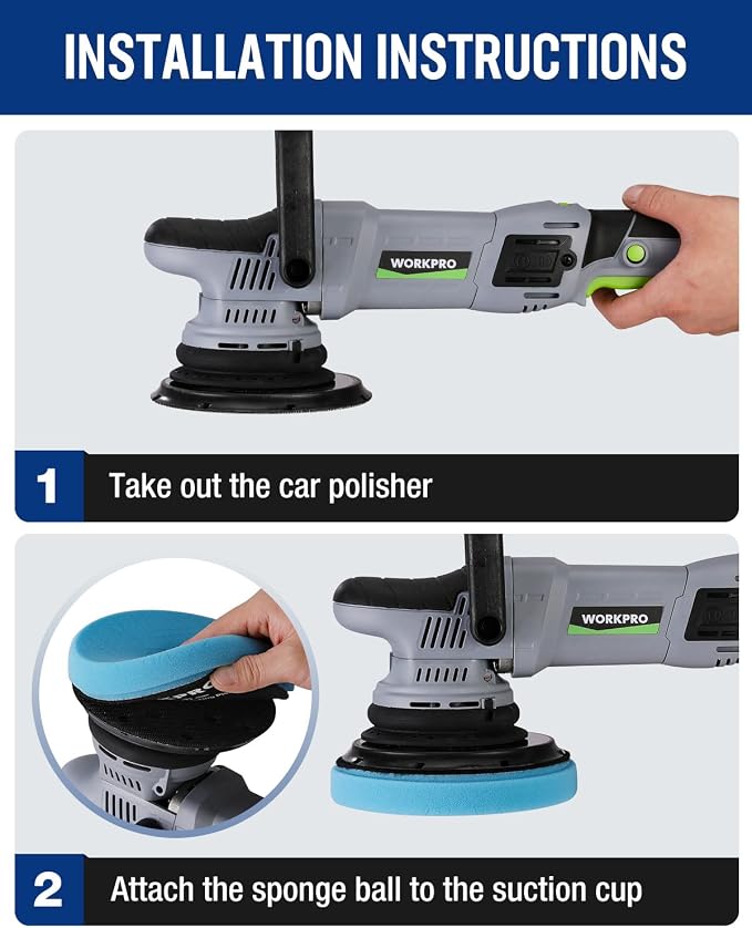 WORKPRO 6.5 Inch Buffing Sponge Pads, Cutting Polishing Pad Kit - Image 8