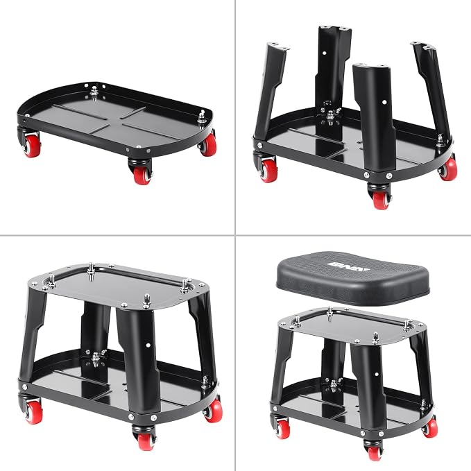 DNA MOTORING TOOLS-00252 Removable Rolling Garage Stool - Image 5