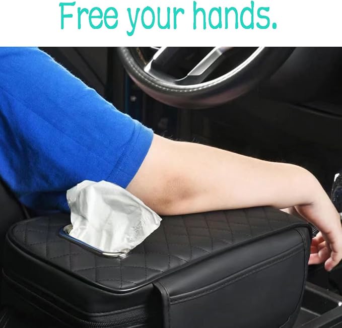 Car Armrest Cover Leather Car Console Covers Box Pad - Image 3