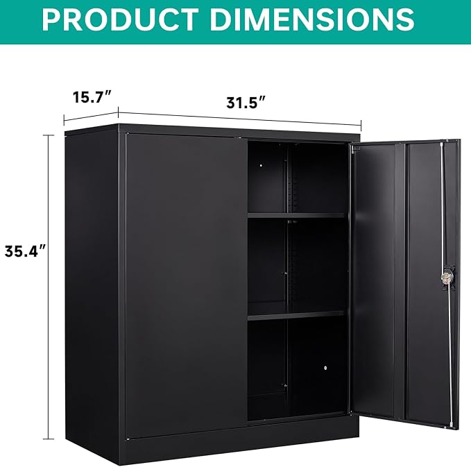 SISESOL Small Metal Storage Cabinet - Image 3