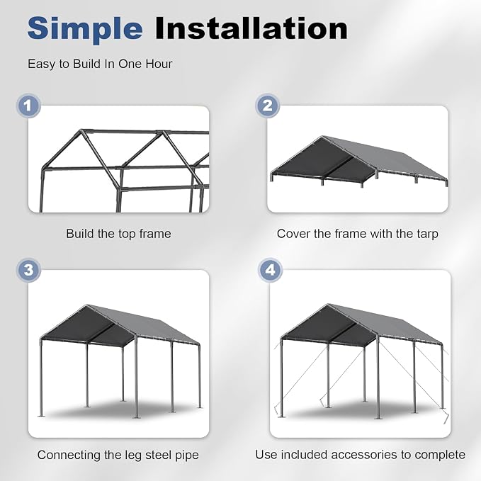 10x20ft Portable Car Tent Garage - Image 3