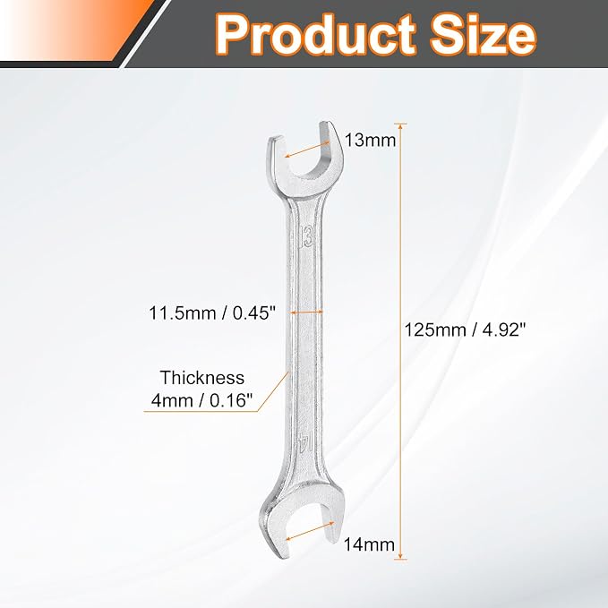 HARFINGTON Double Open End Wrench 13mm x 14mm Metric 15 Degree Offset Angle - Image 2