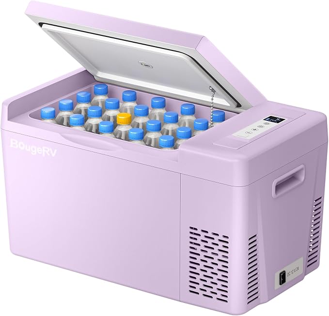 BougeRV Purple 23Quart Portable Refrigerator, 12 Volt Fridge 22L, Portable by BougeRV