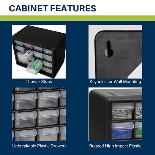 Akro-Mils 16-Drawer Plastic Drawer Storage Cabinet - Image 4