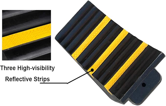 RELIANCER 2 Pack Wheel Chocks Heavy Duty Extra Large Industrial Rubber Wheel - Image 3