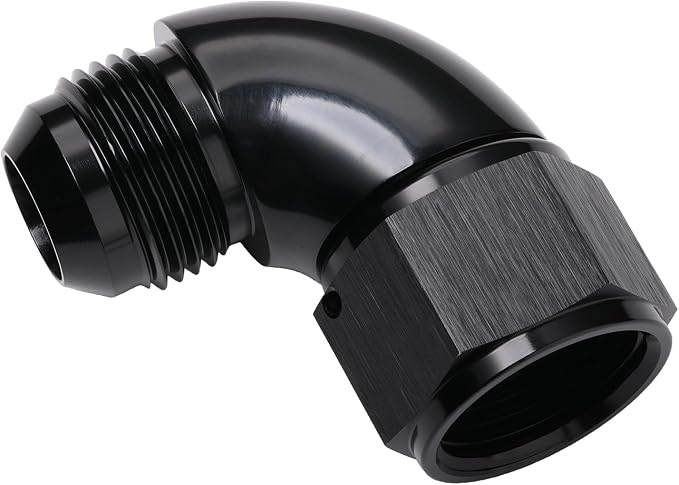 90 Degree 12AN Male to 12AN Female Swivel Full Flow Fitting Adapter Coupler - Image 4