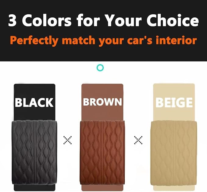 Car Center Console Cover, Memory Foam Car Armrest Cushion, Leather Arm Rest - Image 9