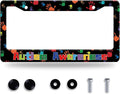 Autism Awareness License Plate Frame Colorful Handprint License Plate Frames by BRAGHRTED