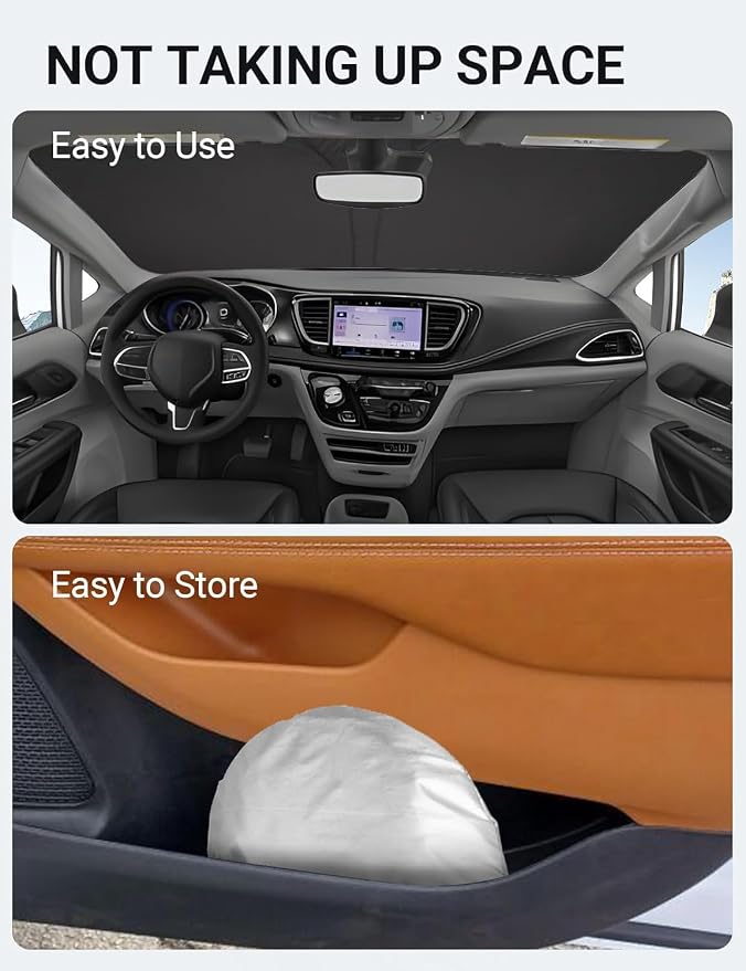 Proadsy 2025 Upgrade Windshield Sunshade Custom Fit 2017-2024 2025 Chrysler - Image 8
