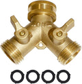 HQMPC Brass Garden Hose Y Valve Hose Splitter Water Garden Hose Adapter 2 Way by HQMPC