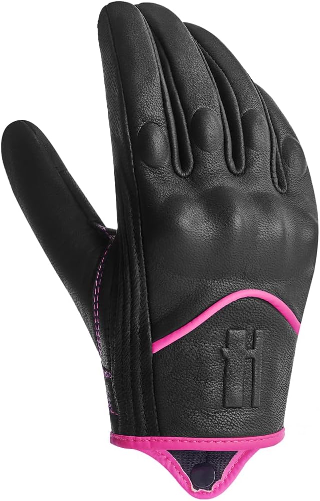 Harssidanzar Women's Motorcycle Gloves, Leather Motorcycle Gloves, Motorbike - Image 7