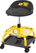 Rolling Shop Stool with Wheels, Garage Work Mechanic Stool with Backrest by FreekyFit