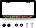 Colorful Hippie Flowers License Plate Frame Beautiful Floral License Plate by BRAGHRTED