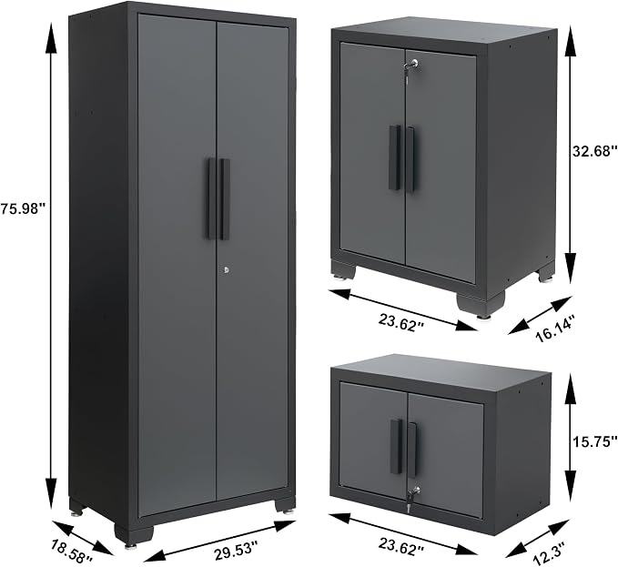 Torin Garage Cabinets Storage System, 9 Piece Included Steel Drawers Rolling - Image 5