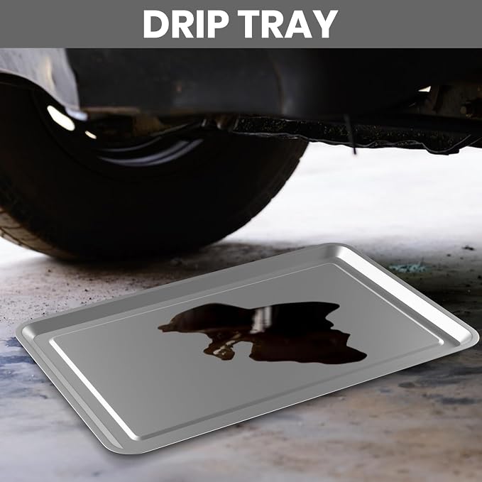 2 Pcs Under Car Oil Pans for Changing Oil, Motorcycle Automotive Oil Change Pan - Image 5