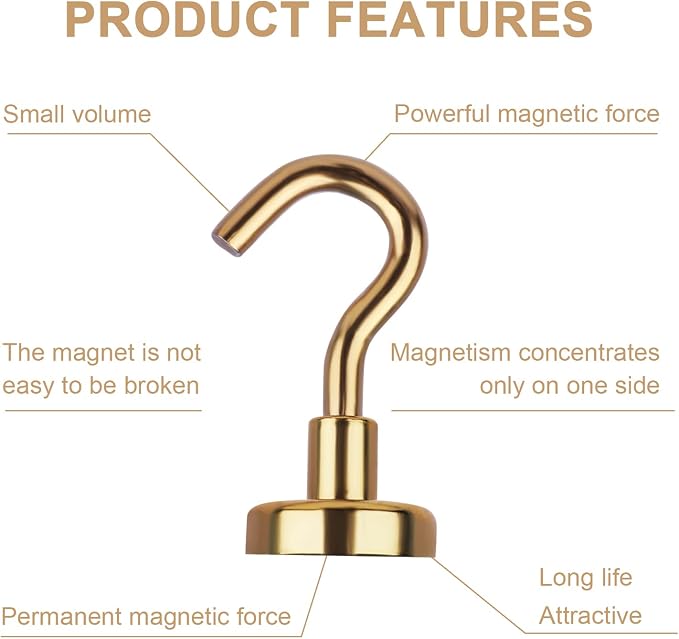 DIYMAG Magnetic Hooks, 30Lbs Strong Heavy Duty Cruise S-Hooks - Image 4