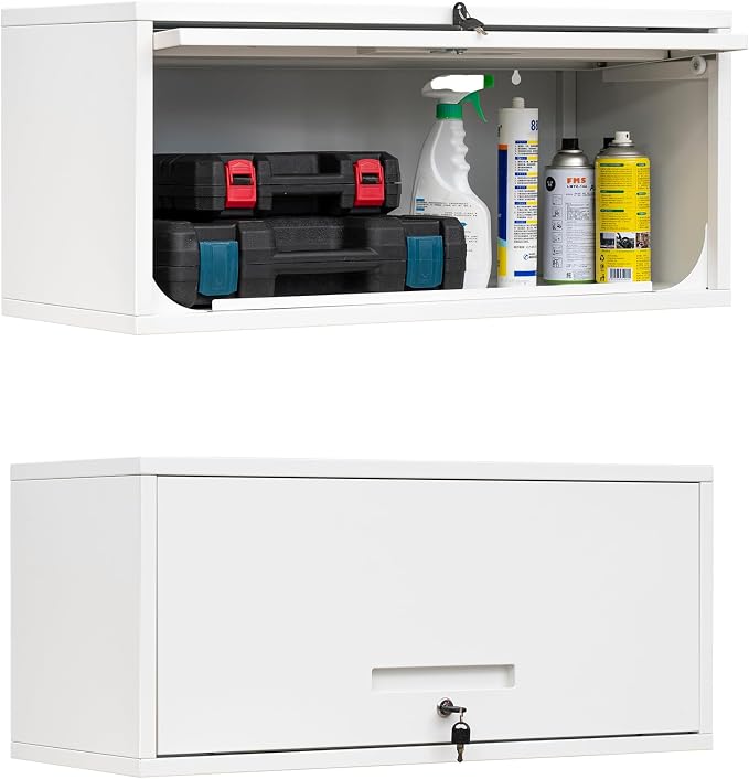 Yizosh Metal Wall Cabinet with Doors, Wall Mounted Storage Cabinet by Yizosh
