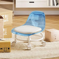 Low Rolling Stool with Wheels, Mini Rolling Garage Stool with Back Support by Sejone