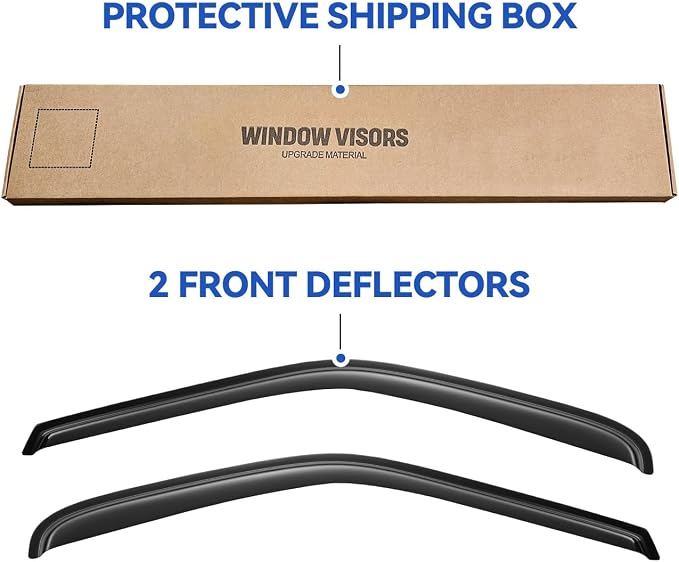 Window Visors Rain Guards for 1997-2003 Ford F150 Standard Cab, Out-Channel - Image 6