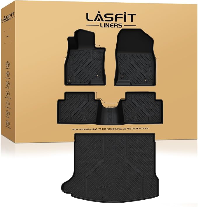 LASFIT Floor Mats & Cargo Mat for Mazda 3 2018 2017 2016 2015 2014 All Weather by LASFIT