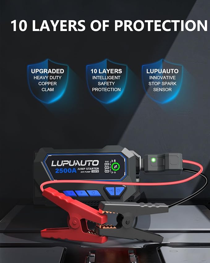 2500A Portable Jump Starter, Car Battery Jump Starter - Image 7