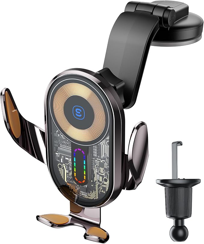Wireless Car Charger, ESSAGER 15W Fast Charging Car Phone Holder Mount Auto by ESSAGER