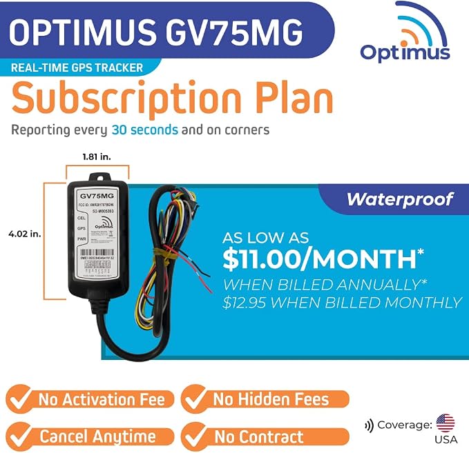 Optimus GV75MG Waterproof Wired GPS Tracker - Image 2