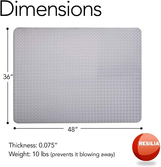 RESILIA Garage Mat, Prevents Stains Decorative Embossed Diamond Plate Pattern - Image 3