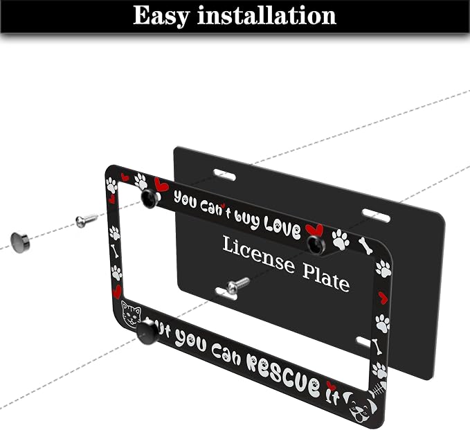 License Plate Frame Black and White Front License Plate Bracket You Can’t Buy - Image 7